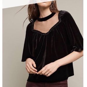 Black velvet Anthropologie top